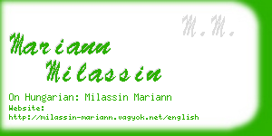 mariann milassin business card